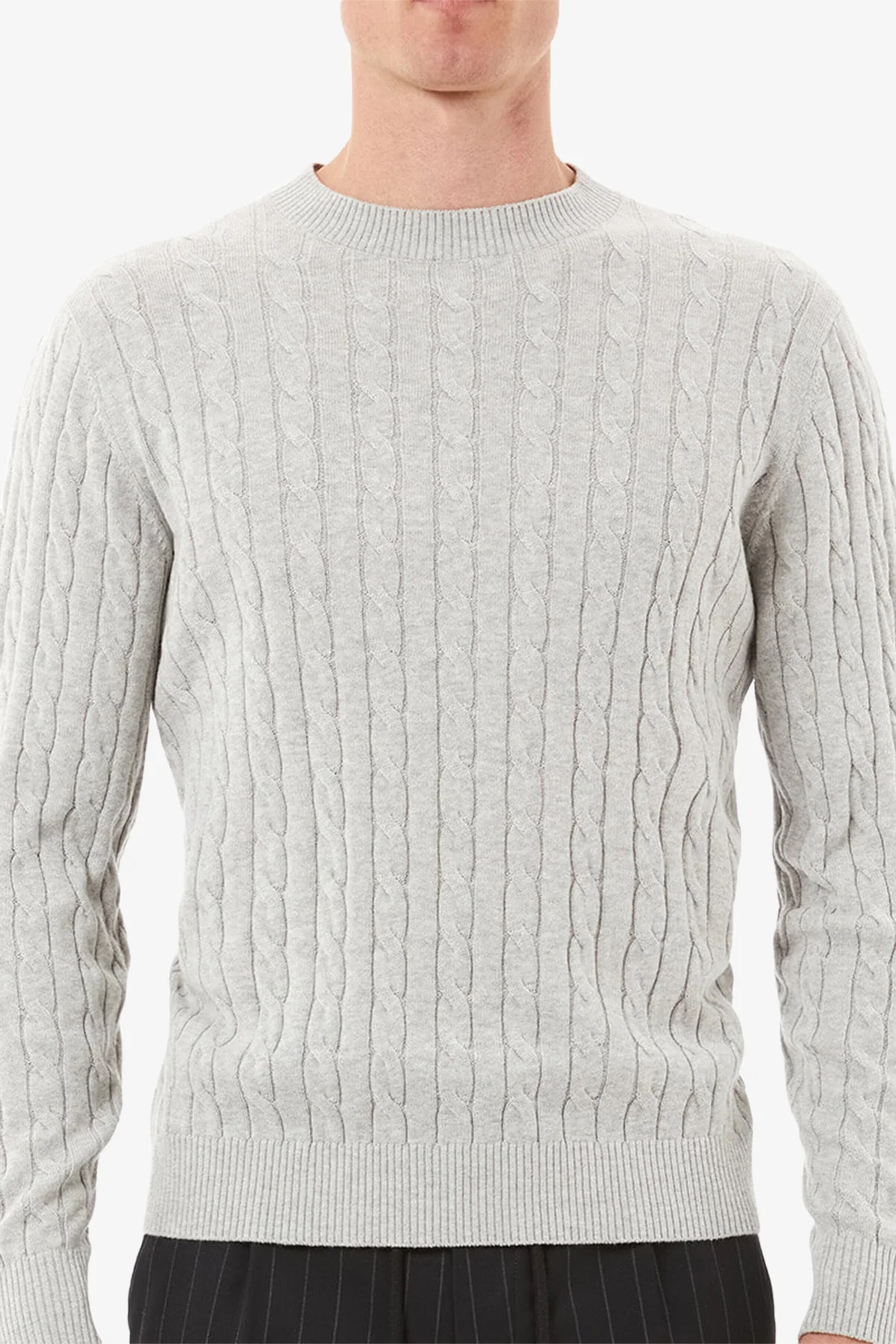 Cable - Light Grey Cable Knit - Image 4