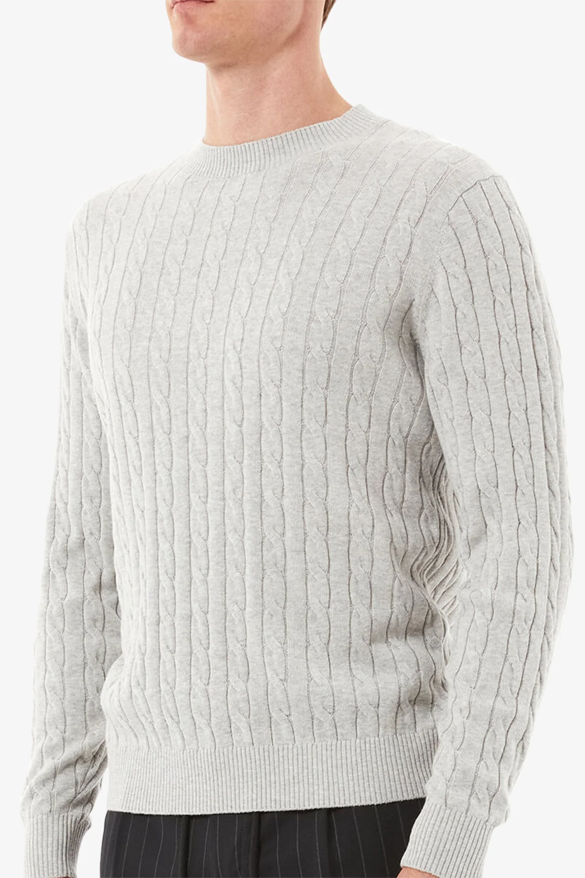Cable - Light Grey Cable Knit - Image 5