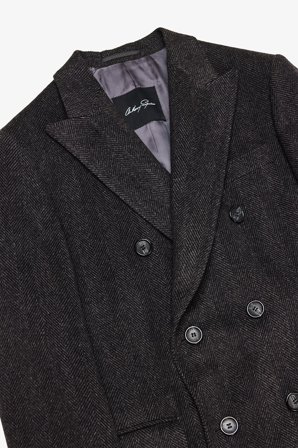 Elroy - Charcoal Double Breasted Overcoat - Image 3